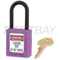 406绝缘Xenoy紫色安全挂锁（同花钥匙）
